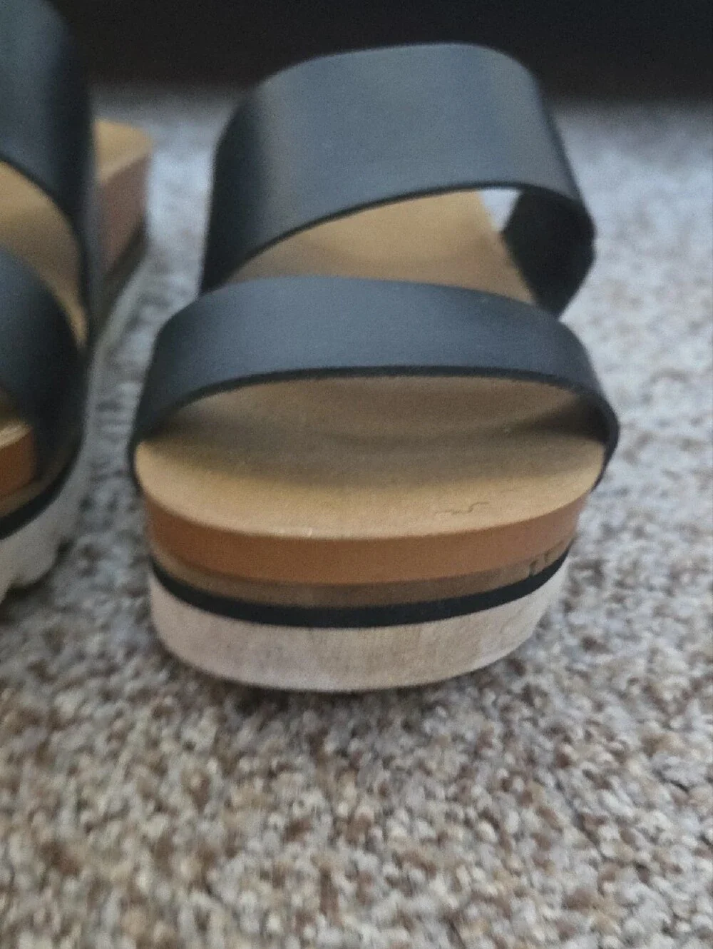 Reef Women's Black Double-Strap Sandals with Tan Footbed